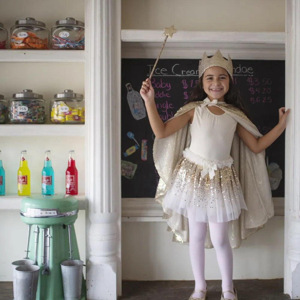 Outlet Great Pretenders Skørt & vinger - Guldpailletter, str. 3-6 år