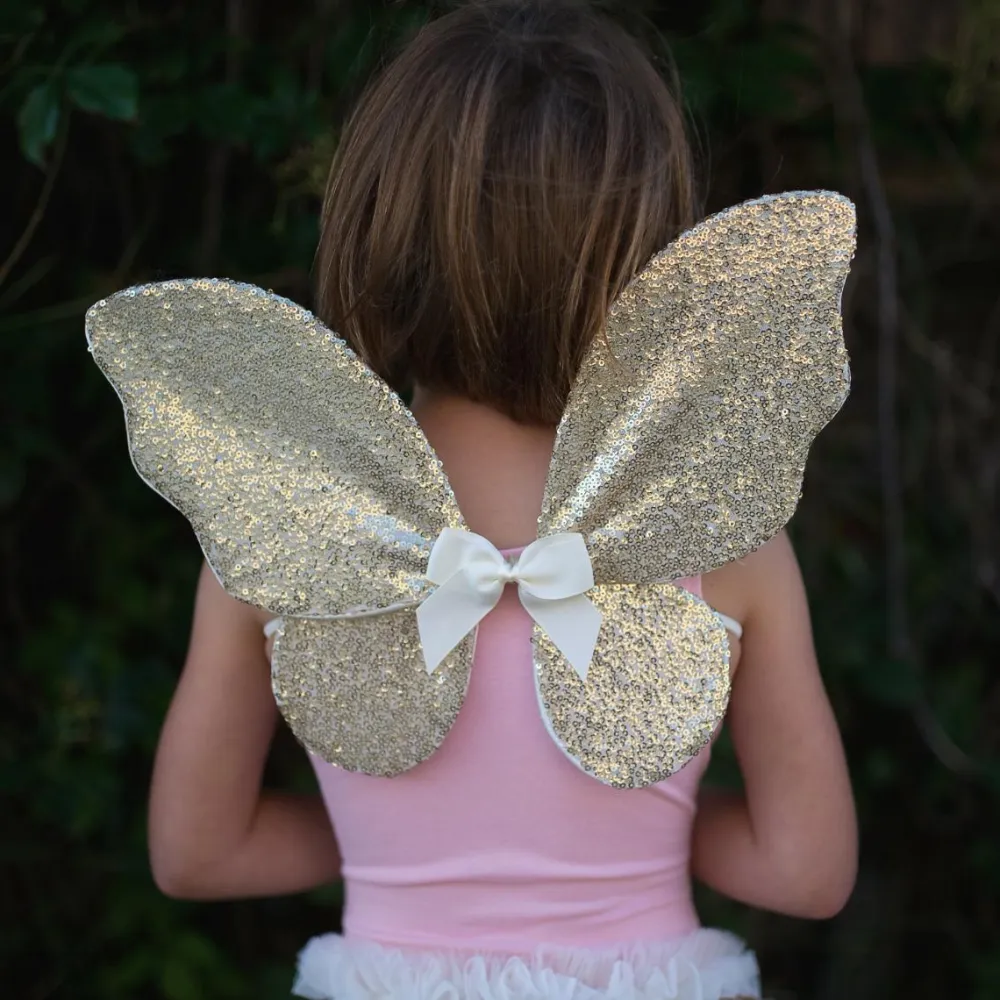 Outlet Great Pretenders Skørt & vinger - Guldpailletter, str. 3-6 år