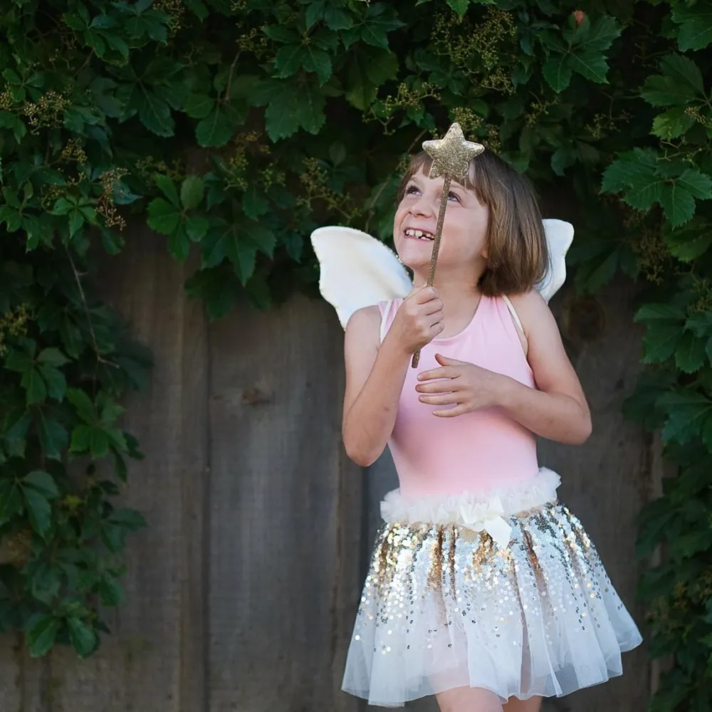 Outlet Great Pretenders Skørt & vinger - Guldpailletter, str. 3-6 år