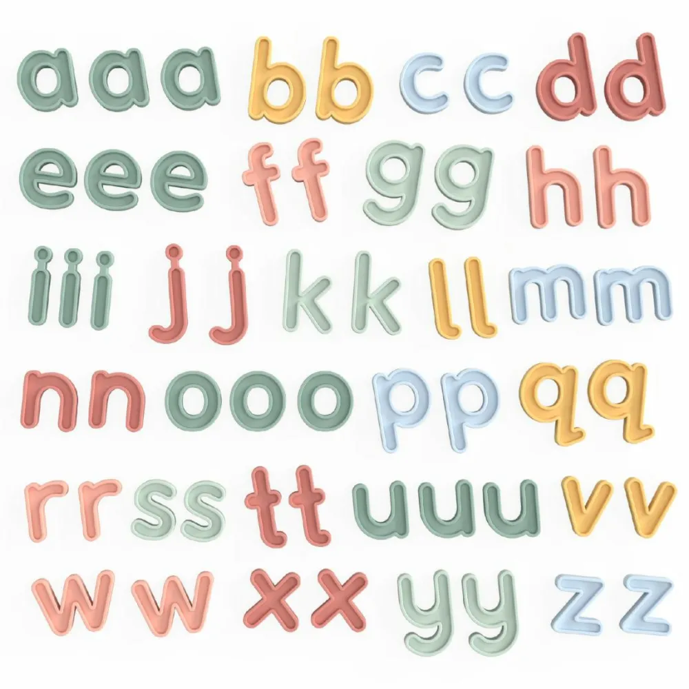 Online Inspire My Play Små bogstaver af silikone a-z, 57 stk