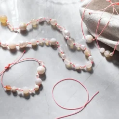 Hot Creativ Company Smykkekit - Halskæde & armbånd, Agater natur