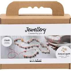 Hot Creativ Company Smykkekit - Halskæde & armbånd, Agater natur