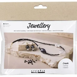Hot Creativ Company Smykkekit - Halskæde & øreringe, Sort harmoni