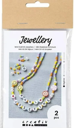 Discount Creativ Company Smykkekit mini - Halskæder m. bogstavperler