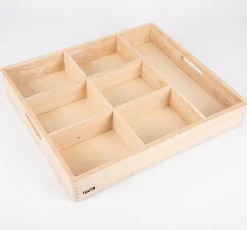 Hot tickit® Sorteringsbakke af træ, 7 rum