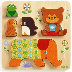 Clearance Djeco Stablepuslespil med 5 brikker - Woodypile