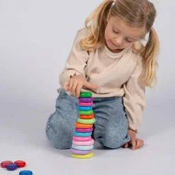 Stablesten af træ - Regnbuefarver, 20 stk