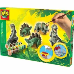 SES Creative Støb & Mal - Dinosaurer, 3 forskellige