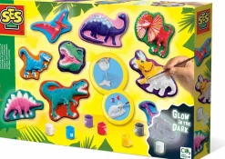 Online SES Creative Støb & Mal - Dinosaurer, Glow-in-the-dark