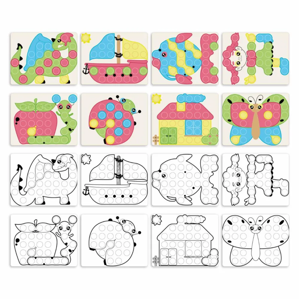 New Quercetti Stiftmosaik - FantaColor Junior Pastel, 58 stk