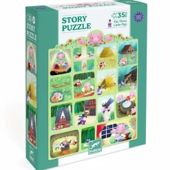 Best Djeco Story puslespil m. 35 brikker - De 3 små grise