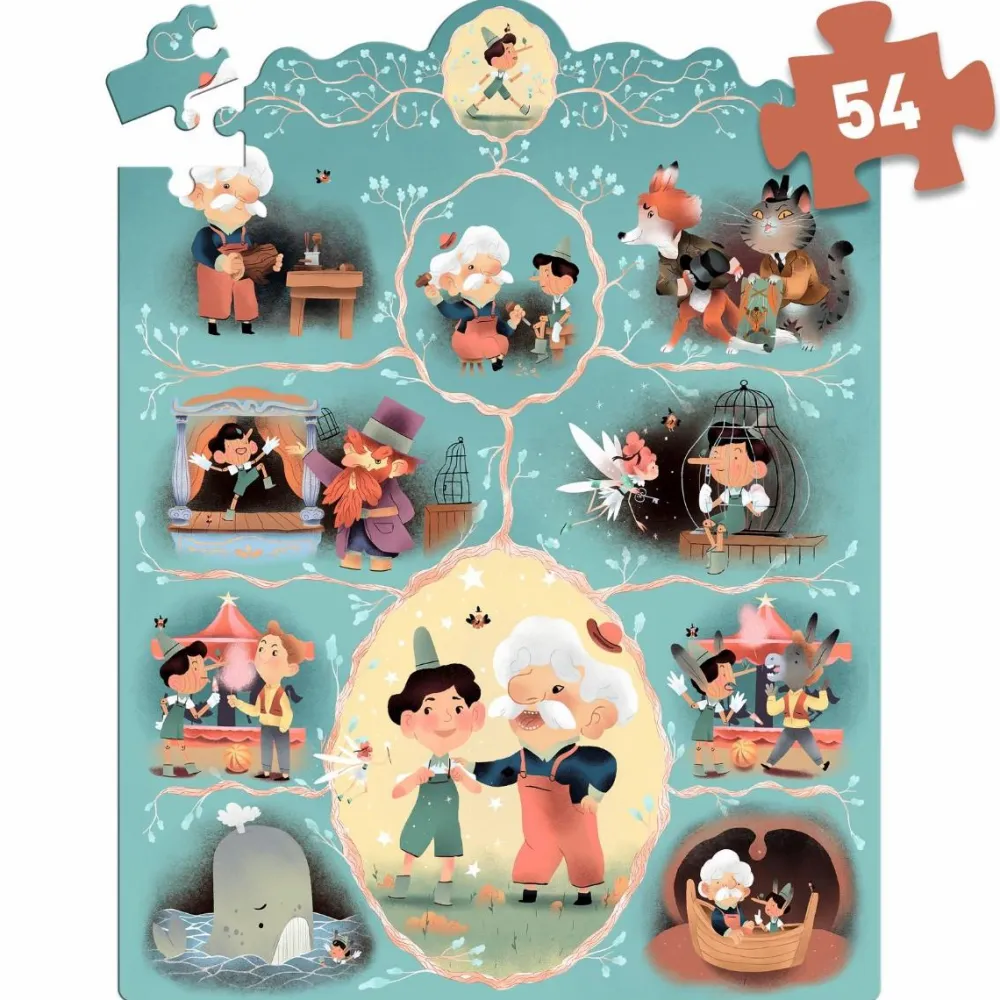 New Djeco Story puslespil m. 54 brikker - Pinocchio