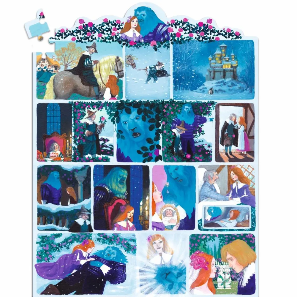 New Djeco Story puslespil m. 100 brk. - Skønheden & udyret