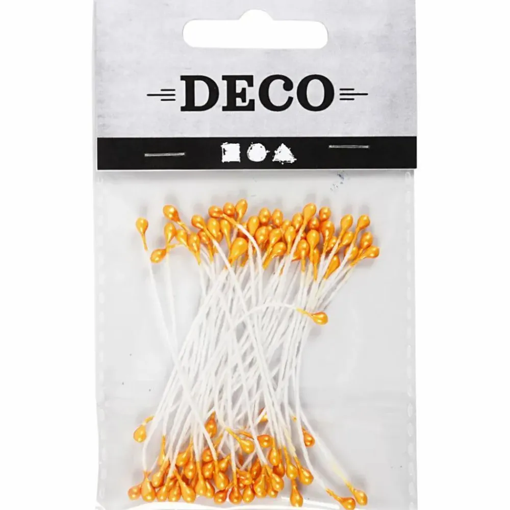 Sale Creativ Company Støvdragere til papirblomster - Orange, 100 stk