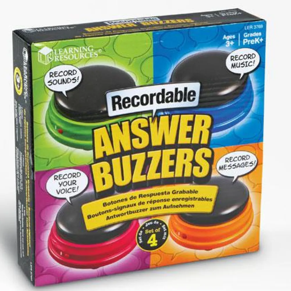 Hot Learning Resources Svarknapper med optagerfunktion, 4 stk