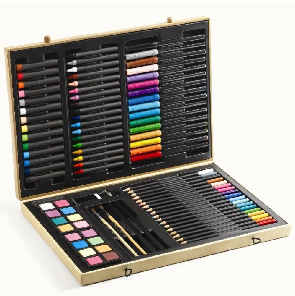 Clearance Djeco Tegne- og malekuffert med 88 dele