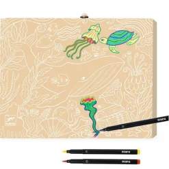 Outlet Djeco Tegnekuffert med filtpenne, 25 dele