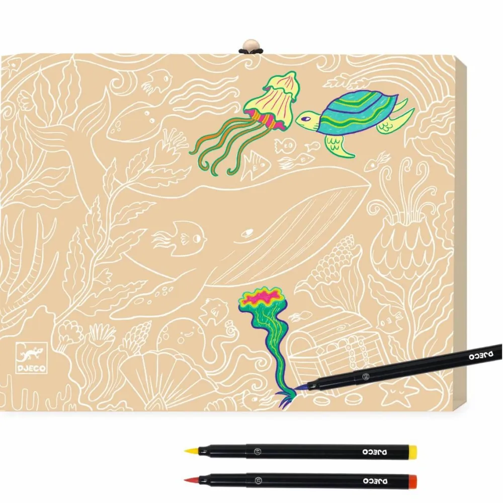 Outlet Djeco Tegnekuffert med filtpenne, 25 dele