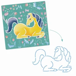 Hot Djeco Tegneskabeloner - Heste, 5 stk