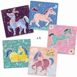 Hot Djeco Tegneskabeloner - Heste, 5 stk