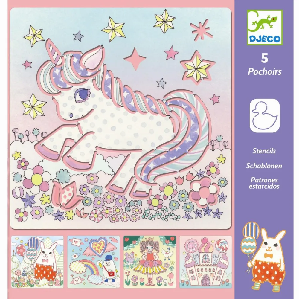 Sale Djeco Tegneskabeloner - Kawaïland, 5 stk