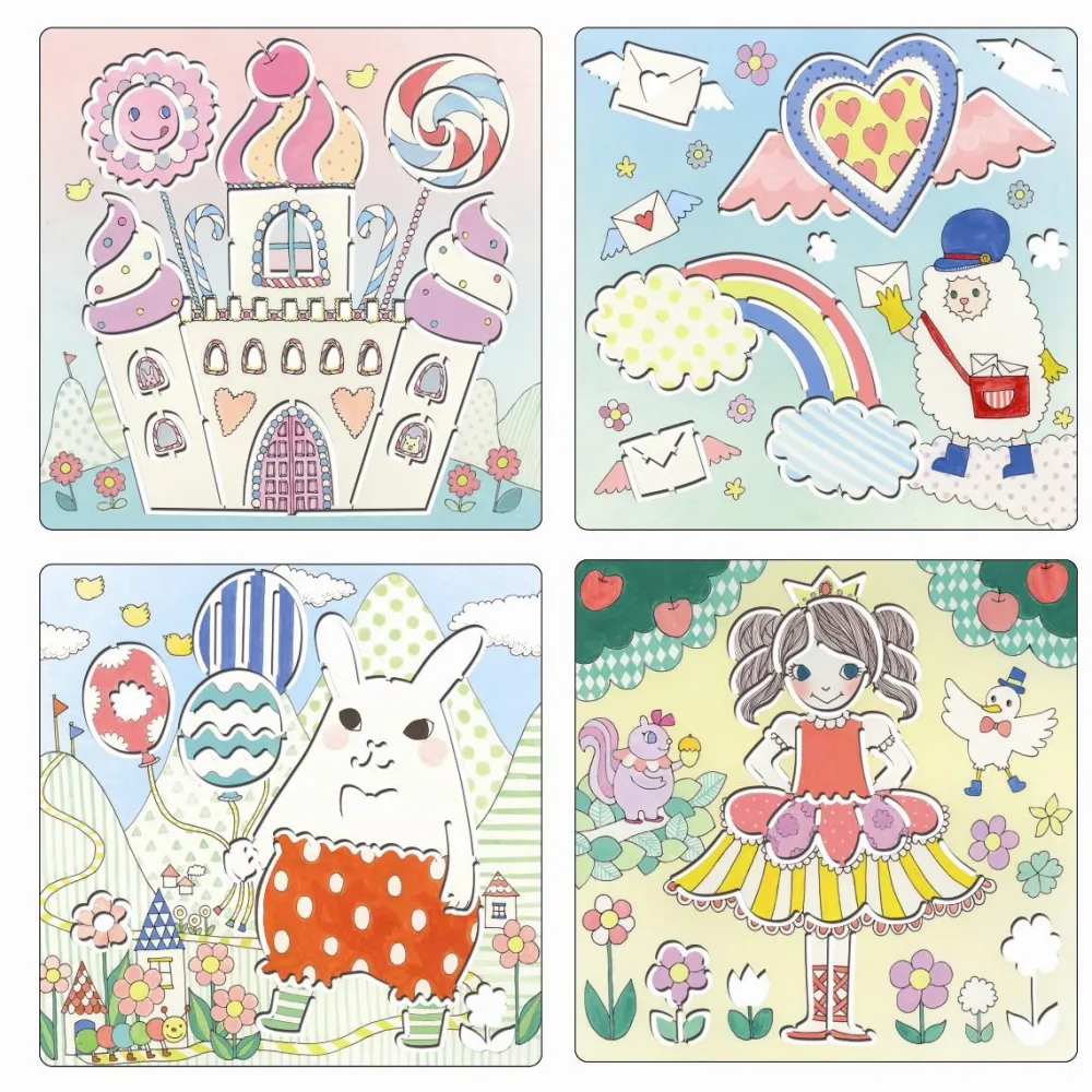 Sale Djeco Tegneskabeloner - Kawaïland, 5 stk