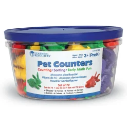 Hot Learning Resources Tæl & Sorter - Kæledyr, 72 dele