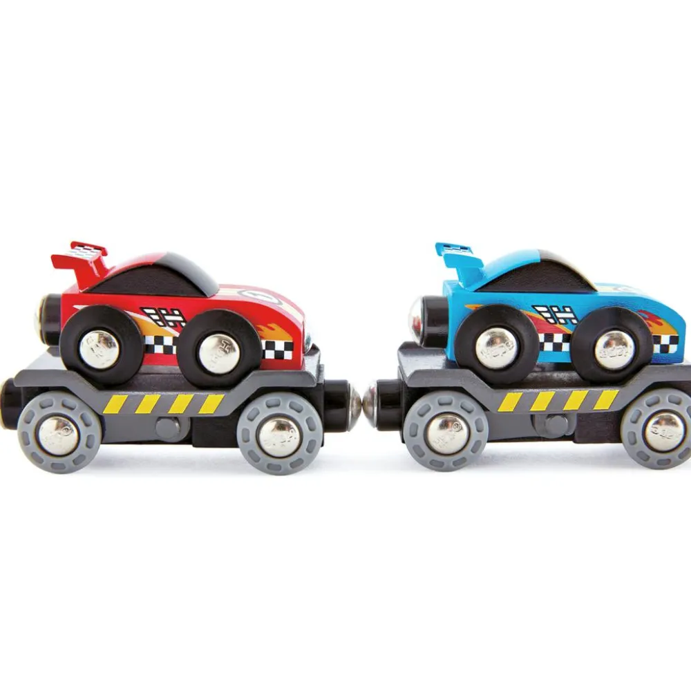 Best Hape Tog tilbehør - Transporttog m. racerbiler, 6 dele