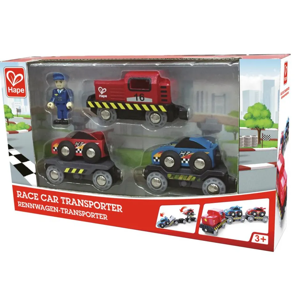 Best Hape Tog tilbehør - Transporttog m. racerbiler, 6 dele