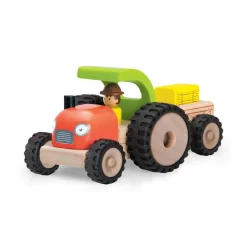 Wonderworld Traktor m. anhænger og gummihjul