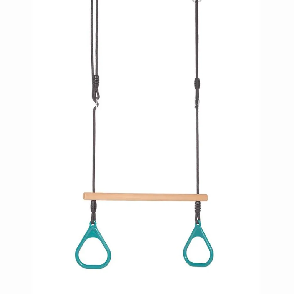 Outlet DICE Trapezgynge m. ringe - Turkis (sort reb)