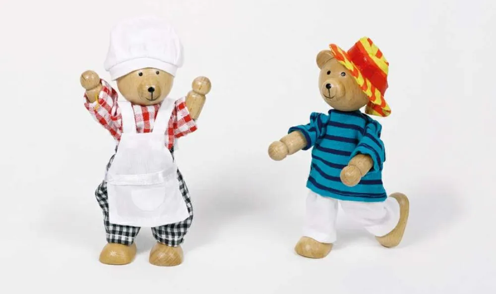 Discount goki Trædukker m. 8 sæt tøj - Bjørnene Benna & Bennoh