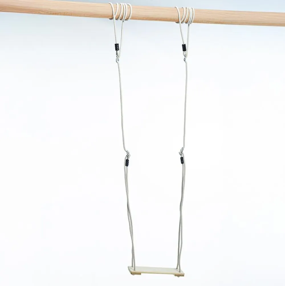 Discount DICE Trægynge 44 x 17,5 cm - 6 meter (beige reb)