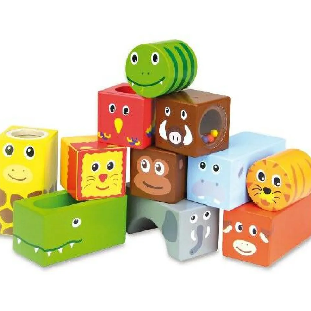 Vilac Træklodser m. lyd - Jungledyr