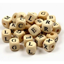 Sale Creativ Company Træperler i spand - Bogstaver A-Z, ca. 400 stk