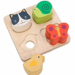 Online Tender Leaf Træpuslespil m. 4 brikker - Dyrevenner