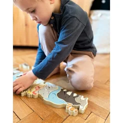 Outlet small foot Træpuslespil m. 26 brikker - Dyreliv