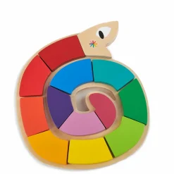 Hot Tender Leaf Træpuslespil m. 12 brikker - Farveslangen