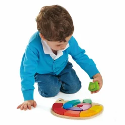 Hot Tender Leaf Træpuslespil m. 12 brikker - Farveslangen