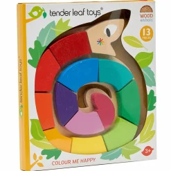 Hot Tender Leaf Træpuslespil m. 12 brikker - Farveslangen