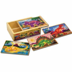 Online Melissa & Doug Træpuslespil m. 4 x 12 brikker - Dinosaurer