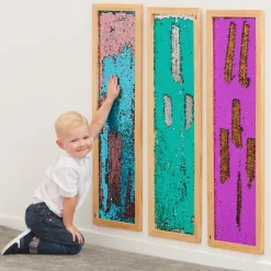 Hot Vægpanel m. pailletter - Blå/Pink, 1 stk