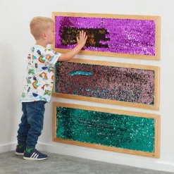 Clearance Vægpanel m. pailletter - Lilla/Guld, 1 stk