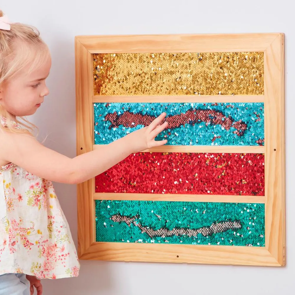 Vægpanel m. pailletter - Striber, 1 stk