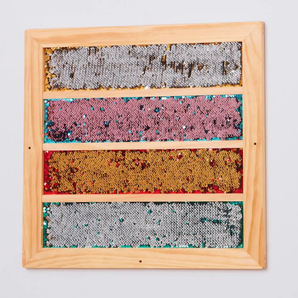 Vægpanel m. pailletter - Striber, 1 stk