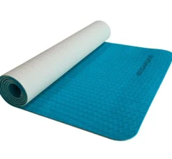 Hot Yogamåtte 183 x 61 cm - Blå/Grå